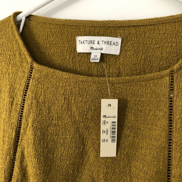 SOLD Madewell Texture & Thread Eyelet-Inset Top XS - Picture 4 of 6